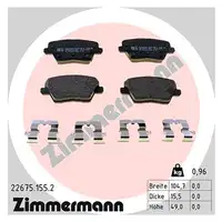 ZIMMERMANN Brake Discs + Brake Pads for HYUNDAI i30 PD and KIA Ceed CD (Rear)