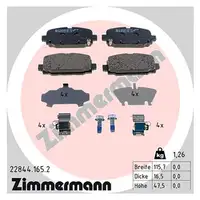 ZIMMERMANN Brake Discs + Brake Pads for JEEP Compass MP M6 (Rear)