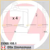 ZIMMERMANN Brake Discs + Brake Pads for CITROEN C5 1 2 (Rear)