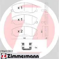 ZIMMERMANN Brake Discs + Brake Pads for HYUNDAI Santa Fe 1 SM 16-inch Front