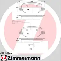ZIMMERMANN Brake Discs + Pads + Wako for ALFA ROMEO Giulietta 940_ (rear)