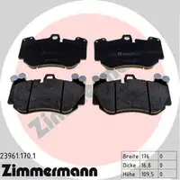 ZIMMERMANN Brake Pads for PORSCHE CAYENNE (9PA) PR-1LH 09/2002&ndash;09/2010 (front)
