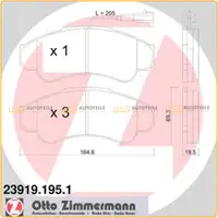 ZIMMERMANN Brake Discs + Pads (Wako) for CITROEN Jumper, FIAT Ducato, and PEUGEOT 18t (Front)