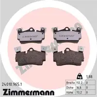 ZIMMERMANN rd:z Bremsbel&auml;ge f&uuml;r AUDI Q7 4LB 2EA PORSCHE Cayenne 9PA 1KU/E81 hinten
