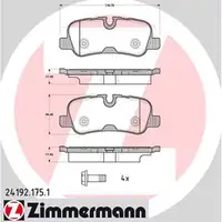 ZIMMERMANN Bremsscheiben + Bel&auml;ge + Sensor f&uuml;r LAND ROVER Discovery 3 4 bis Fgst. hinten