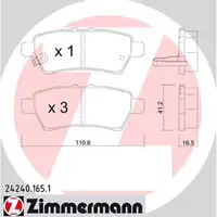 ZIMMERMANN Bremsscheiben + Bel&auml;ge f&uuml;r NISSAN NP300 Navara D40 Pathfinder 3 R51 hinten