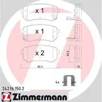 ZIMMERMANN Brake Discs + Pads for HYUNDAI i10 1 PA KIA Picanto SA TA (Rear)