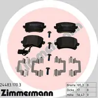 Zimmermann SPORT Bremsscheiben + Bel&auml;ge + Wako f&uuml;r AUDI RSQ3 8UB 8UG 310/340/367 PS hinten