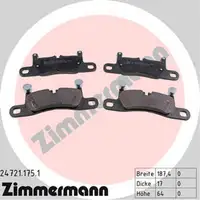 ZIMMERMANN Brake Pads for Porsche Cayenne PR-1KP (model year 2010 and later) &ndash; Rear