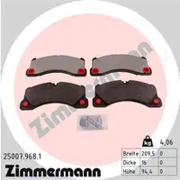 ZIMMERMANN rd:z Brake Pads for PORSCHE Macan (95B) Panamera (970) 4.8 Turbo S (front)