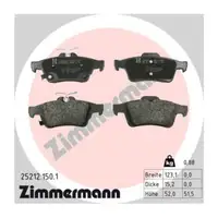 ZIMMERMANN Bremsbel&auml;ge Bremsbelagsatz f&uuml;r FORD Focus 3 MK3 hinten 1936698 / 2019129