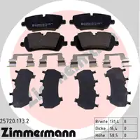 ZIMMERMANN Bremsscheiben + Bel&auml;ge + Sensor f&uuml;r LAND ROVER Discovery 5 19 Zoll Fgst. hinten