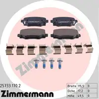 ZIMMERMANN Bremsscheiben + Bremsbel&auml;ge f&uuml;r FIAT 500X 334 JEEP Renegade BU B1 hinten