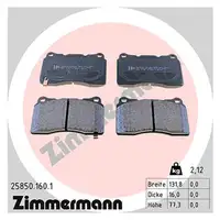 ZIMMERMANN Bremsbel&auml;ge Bremskl&ouml;tze f&uuml;r HONDA Civic 9 10 11 2.0 Type-R 310/320/330 PS vorne
