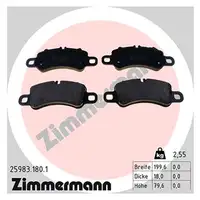 ZIMMERMANN Bremsscheiben + Bel&auml;ge + Wako f&uuml;r PORSCHE 991 3.0 Carrera 370 PS vorne