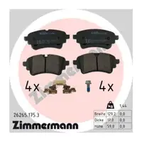 ZIMMERMANN Bremsscheiben + Brmsbel&auml;ge + Sensor f&uuml;r AUDI A6 C8 A7 4K PR-1KJ/2EW hinten