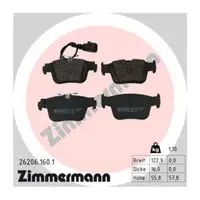 ZIMMERMANN Bremsbel&auml;ge + Warnsensor f&uuml;r AUDI A3 8Y CUPRA Formentor hinten 8Y0698451B