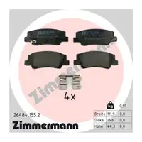 ZIMMERMANN Brake Pads for HYUNDAI Sonata 8, Tucson NX4, KIA Niro 2, Sportage 5 (Rear)