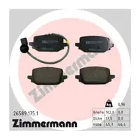 ZIMMERMANN Bremsbel&auml;ge + Sensor f&uuml;r MERCEES Citan T-Klasse W420 RENAULT Kangoo 3 hinten