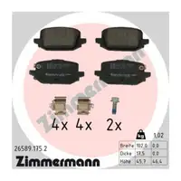 ZIMMERMANN Bremsbel&auml;ge Bremskl&ouml;tze f&uuml;r NISSAN Qashqai 3 J12 hinten D4060-6RA0B