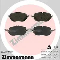 ZIMMERMANN Bremsbel&auml;ge + Sensor f&uuml;r MERCEDES W206 C200/220d ohne Sportbremsanlage vorne