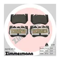 Zimmermann FORMULA S brake discs + Pads + Sensor for Mercedes C-Class W206 S206 (Front)