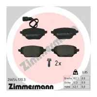 ZIMMERMANN Bremsscheiben + Bremsbel&auml;ge + Sensor f&uuml;r MERCEDES-BENZ Citan W420 hinten