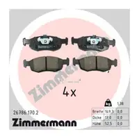 ZIMMERMANN Bremsen Set Bremsscheiben + Bremsbel&auml;ge f&uuml;r FIAT 500e (332_) BTCL50 vorne