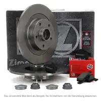 ZIMMERMANN Brake Discs + Wheel Bearings + Brake Pads for RENAULT Megane 3 Fluence (Rear)