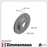 ZIMMERMANN Brake Disc Set for AUDI 100 (C2, C3) and 80 (B3) &ndash; Front