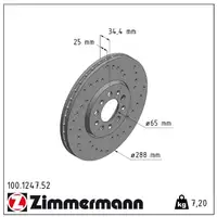 Zimmermann SPORT Brake Disc Set for VW Golf 4, Polo 9N, SEAT Ibiza 3 & 4, SKODA 1 (Front)