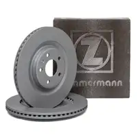 ZIMMERMANN Brake Disc Set for AUDI A4, A6, A8, PORSCHE Macan, and VW Touareg (Rear)