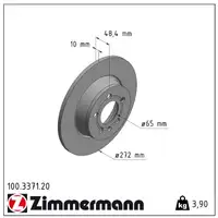 ZIMMERMANN Brake Discs + Brake Pads for AUDI A1 8X PR-1KX/1KF (Rear)