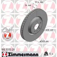 ZIMMERMANN Brake Disc Set for AUDI A4 B9, A5 F5, A8 4N, Q5 FY, Q7 4M, VW Touareg (Front)