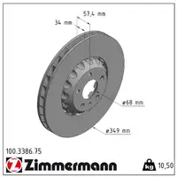 Zimmermann FORMULA Z Bremsscheiben Satz f&uuml;r AUDI A6 C8 A7 4KA A8 4N vorne 4M0615301Q