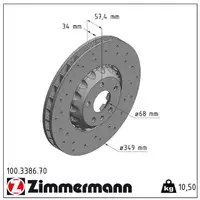 Zimmermann FORMULA Z Bremsscheiben Satz f&uuml;r AUDI A6 C8 A7 4K A8 4N vorne 4M0615301Q