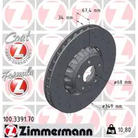 Zimmermann FORMULA Z Brake Discs + Pads + Sensor for AUDI A6 Allroad PR-1ZA/1ZY (Front)