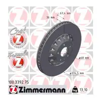 Zimmermann FORMULA Z Bremsscheiben + Bremsbel&auml;ge + Sensor f&uuml;r AUDI A6 C8 Allroad vorne