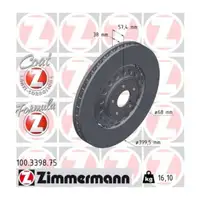 Zimmermann FORMULA Z Bremsscheiben + Bremsbel&auml;ge + Sensor f&uuml;r AUDI Q7 SQ7 Q8 SQ8 4M vorne