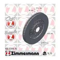 Zimmermann FORMULA Z Bremsscheiben + Bremsbel&auml;ge + Sensor f&uuml;r AUDI Q7 SQ7 Q8 SQ8 4M vorne