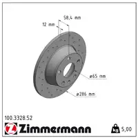 Zimmermann SPORT Bremsscheiben + Bremsbel&auml;ge f&uuml;r AUDI TT 8J3 8J9 1KJ/1KZ/2ED/2EE hinten