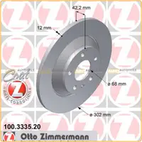 ZIMMERMANN Bremsscheiben f&uuml;r Audi A6 Allroad (4F C6) 1KD 05.2006-08.2011 hinten