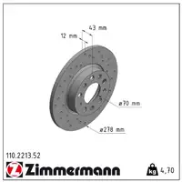 Zimmermann SPORT Brake Disc Set for ALFA ROMEO 159 939_ Giulietta 940_ (rear)