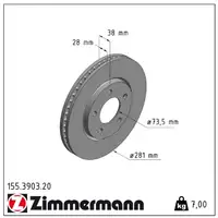 ZIMMERMANN Brake Discs + Pads for CHRYSLER Voyager 4 RG RS 2.4, 3.3, 2.5 CRD (inches, front)