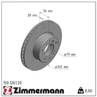 ZIMMERMANN Brake Discs for BMW 5 Series E34 540i, 7 Series E32 730i, 735i, 740i, 750i (Front)