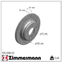 Zimmermann SPORT brake discs + Pads + Wako for BMW 5 Series Sedan 520-540i, 525d, 530d (Rear)