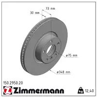 ZIMMERMANN Brake Disc Set for BMW X4 F26 M40i 360 hp (Front)