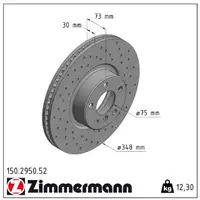 Zimmermann SPORT Brake Disc Set for BMW X4 F26 M40i 360 hp (Front)