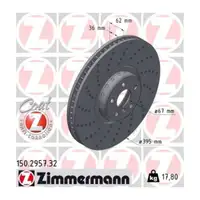 Zimmermann FORMULA F brake discs + brake pads + sensor for BMW X5 F05 and X6 F06 (Front)