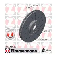 Zimmermann FORMULA F brake discs + brake pads + sensor for BMW X5 F05 and X6 F06 (Front)